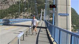 Tao on the Lysefjord bridge, completed in 1997, 1 mile from the Fjord Centre and 30.3 miles into the ride